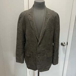 Alfani Men's 100% Linen Two-Button Blazer Jacket Size XL, Brown/Grey Txture